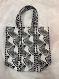Black and White Zipper Tote