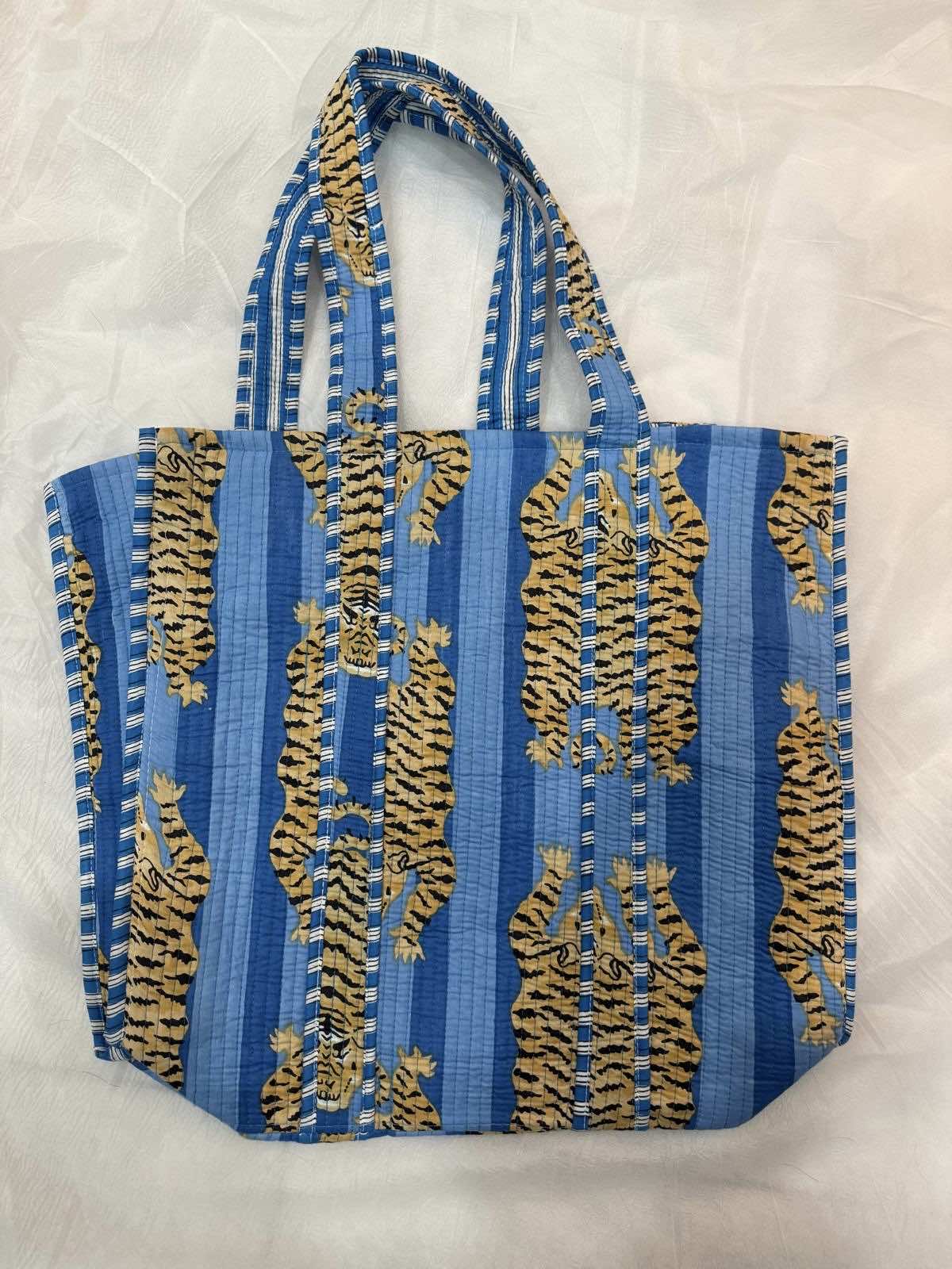 Cornflower Blue Tiger Tote