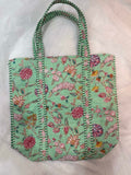 Green Floral Tote