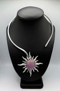 Phosphosiderite Silver Sun Necklace