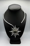 Pyrite Silver Sun Necklace