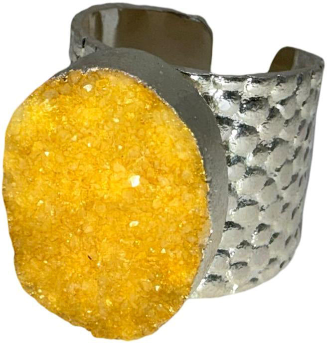 Yellow Rock Candy Adjustable Ring