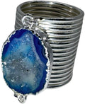 Blue Geode Stacked Ring