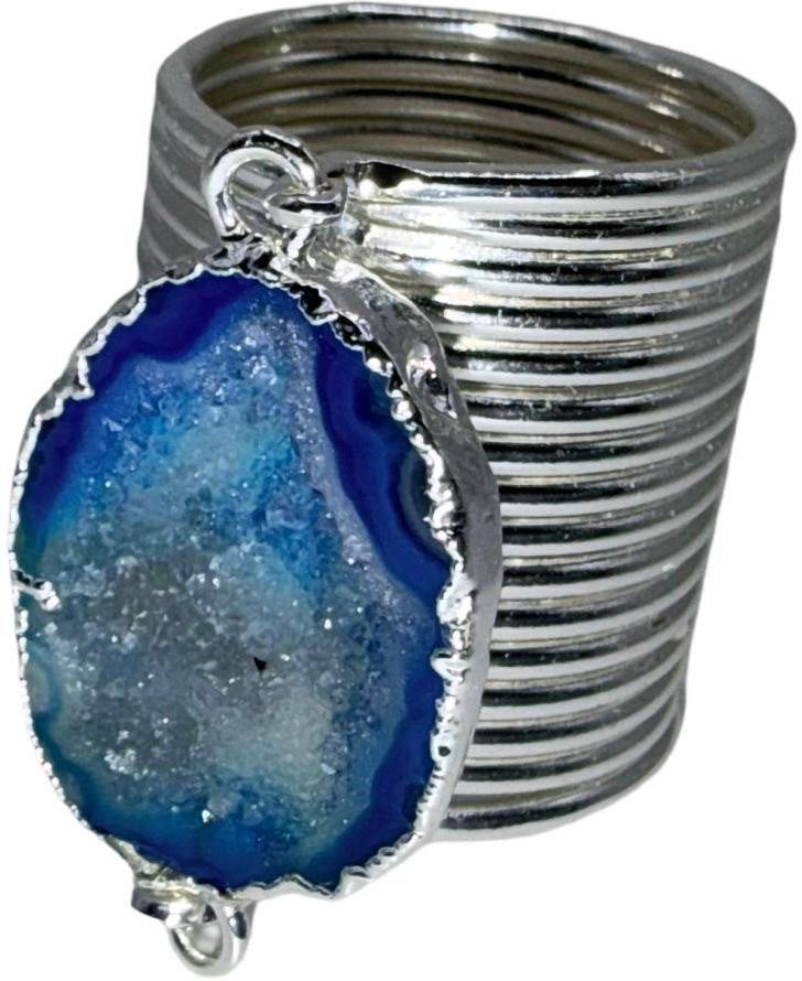Blue Geode Stacked Ring
