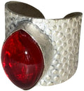 Red Gemstone Adjustable Statement Ring