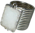 White Druzy Stacked Ring