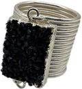 Black Druzy Stacked Ring