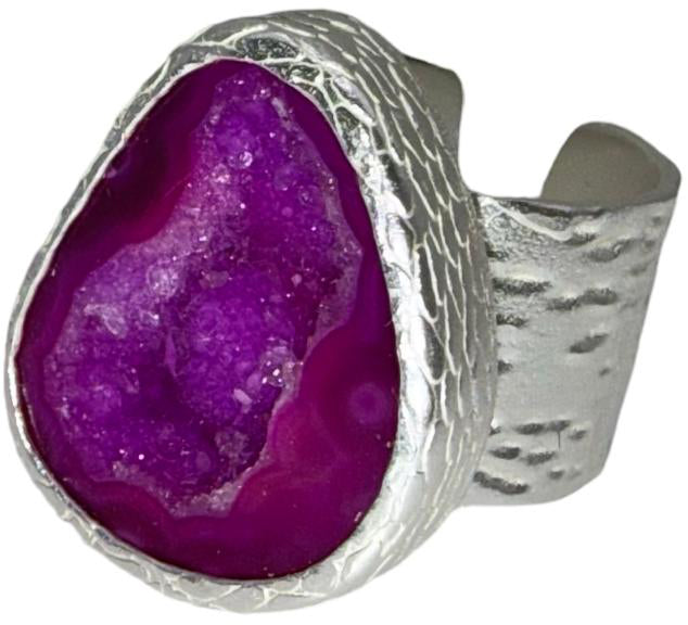 Fushia Sparkle Statement Ring