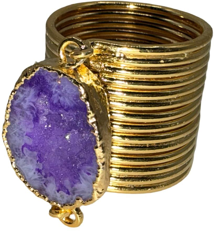 Purple Geode Stacked Ring